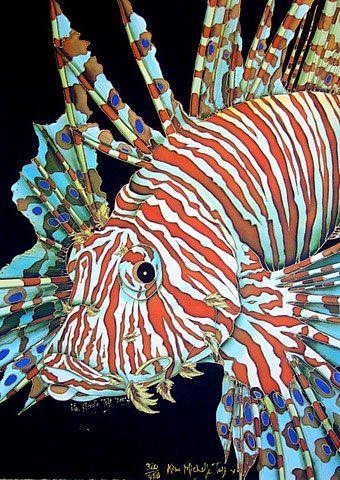 Lion Fish Illustration, Perspex Art, Aquatic Art, Fish Quilt, Underwater Painting, Tropical Painting, Sea Life Art, Art Tutorials Watercolor, Lion Fish