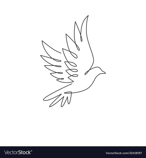 Flying Bird Drawing, Freedom Symbol, Freedom Drawing, Bird Line Drawing, Line Drawing Images, One Continuous Line Drawing, Peace Drawing, Freedom Logo, Freedom Bird