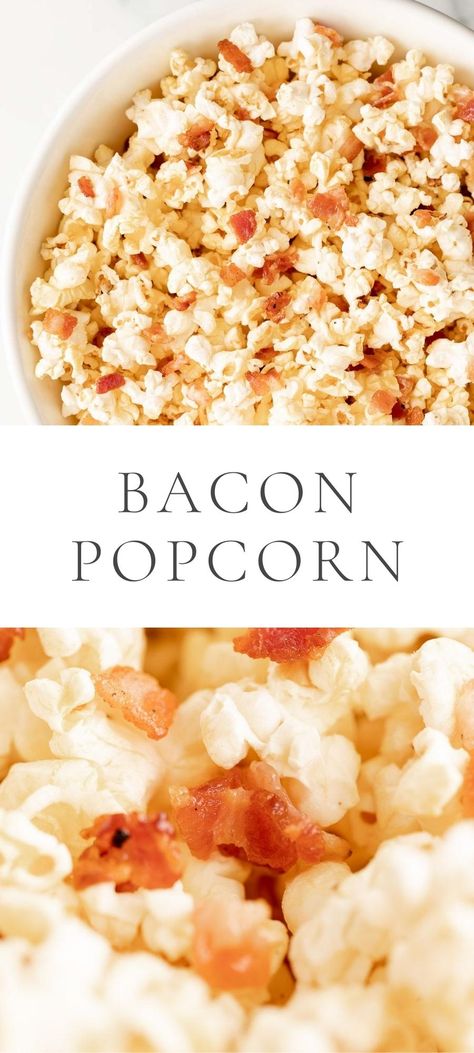 Bacon popcorn is the ultimate savory snack. It feels like such a treat but it’s so easy to make with just two ingredients! It’s so easy to add a little extra flavor to your homemade stovetop popcorn. Perfect for movie night and Super Bowl entertaining! Bacon Popcorn, Savory Popcorn, Stovetop Popcorn, Family Desserts, Easy Summer Meals, Tailgate Food, Popcorn Recipes, Entertaining Recipes, Best Dinner Recipes