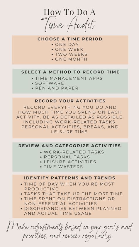 Unlock peak productivity with time audit secrets! Learn top time management tips & strategies for crushing goals. Say hello to efficient time management & achieving your dreams! Organize Time Management, Time Management Exercise, Time Management At Work, Time Management Strategies Student, How To Manage Time, Time Management Aesthetic, Time Batching, Teaching Time Management, Time Audit