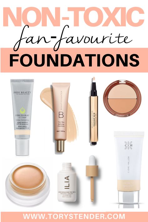 Healthy Foundation Makeup, Non Toxic Foundation Makeup, Non Toxic Face Products, Natural Foundation Products, Titanium Dioxide Free Makeup, Best Clean Foundation, Non Toxic Concealer, Clean Foundation Brands, Best Non Toxic Makeup