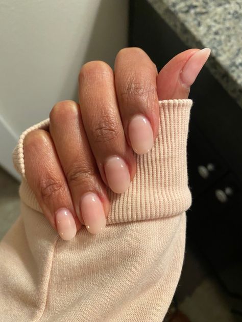 Powder Nails Natural Look, Powder Nail Inspiration, Short Natural Dip Powder Nails, Dip Nails Medium Length, Dip Powder Nails With Extensions, Translucent Dip Powder Nails, Deep Nails Powder, Natural Powder Nails, Dip Powder Nails Short Round