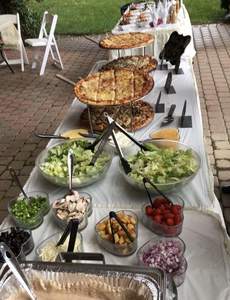 Pizza And Ice Cream, Pizza Wedding, Pizza Catering, Pizza Buffet, Outdoor Buffet, Wedding Buffet Food, Ice Cream Ice, Sandwich Bar, Pizza Bar