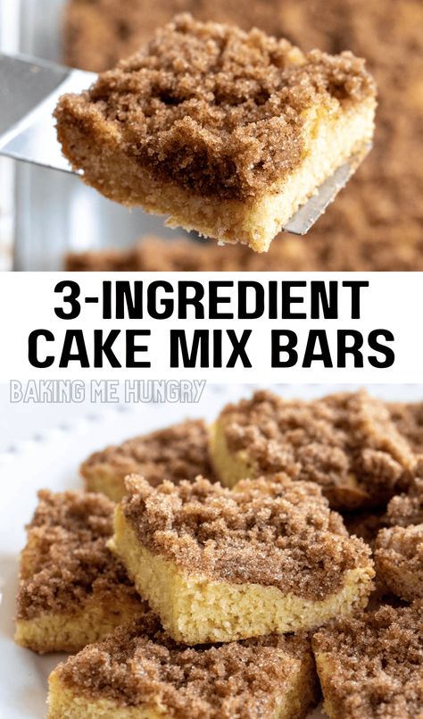 Sweet treats like these 3 ingredient cake mix cookie bars make the perfect quick dessert. Sure to be a family favorite! 3 Ingredient Fall Desserts, No Bake Cake Mix Recipes, Easy Cake Mix Recipes 3 Ingredients, 3 Ingredient Cake Mix Recipes, Easy Cakemix Dessert, Bars From Cake Mix Recipes, Spice Cake Mix Cookie Bars, Birthday Cake Box Mix Recipes, Bars Recipes Easy Cake Mixes