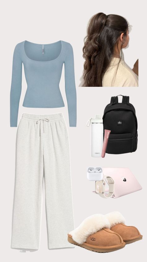 Cold Lazy Day Outfit, Outfits December, Cozy Sweatpants Outfits, Cute Middle School Outfits, Lounge Outfits, Sweatpants Outfits, Cozy Sweatpants, Winter Fit, Comfy Outfit