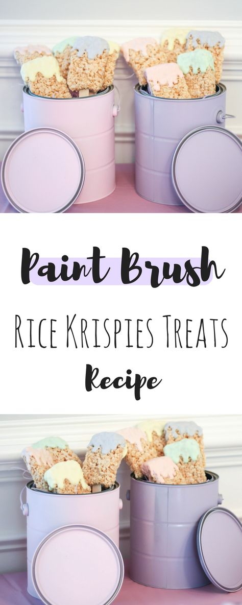 Easy DIY Paint Brush Rice Krispies Treats | Birthday Party Decor | Art Birthday Theme | Pastel Birthday Theme | Birthday Party Decor | Birthday Party Food | Birthday Desserts | Busy Little Izzy Blog Art Birthday Theme, Diy Rice Krispie Treats, Pastel Birthday Theme, Diy Rice Krispies, Treats Birthday Party, Diy Paint Brush, Treats Birthday, Housewarming Party Decorations, Theme Pastel