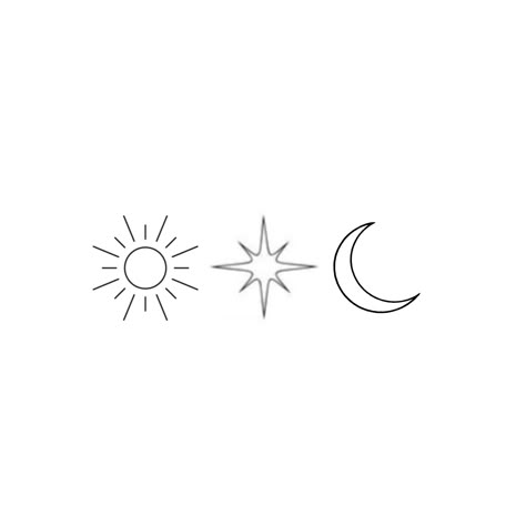 Sun Moon Simple Tattoo, Sun Moon Star Tattoo Designs, Sun And Moon Clipart, Minimal Sun Tattoo Design, Son And Moon Tattoo, Sun Star Moon Tattoo, Star Moon Sun Tattoo, Simple Moon Tattoo, Tattoo Sol E Lua