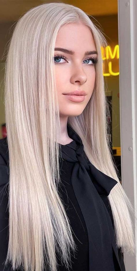 Blonde Hair With Roots, Blonde Lowlights, Perfect Blonde Hair, Platinum Blonde Hair Color, Cool Blonde Hair, Straight Blonde Hair, Light Blonde Hair, Barbie Hair, Cool Blonde