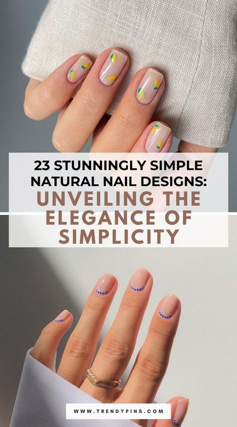 Simple Daily Nail Art, Minimal Dip Nails, Natural Nails With Nail Art, Assymetrical Nail Art, Regular Nail Polish Ideas Design, Simple Art Nail Designs, Simple Small Nails Designs, Simple Girly Nail Designs, Simple Hard Gel Nails