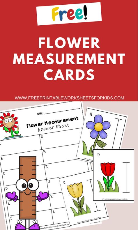 Flower Measurement Cards | Free Printable Worksheets For Kids | Kids work on math and measurement in this spring flowers themed printable. Flower Activities For Kindergarten, Preschool Flowers, Teaching Measurement, Unifix Cubes, Printable Worksheets For Kids, Preschool Lunch, Preschool Spring, Measuring Length, Measurement Activities