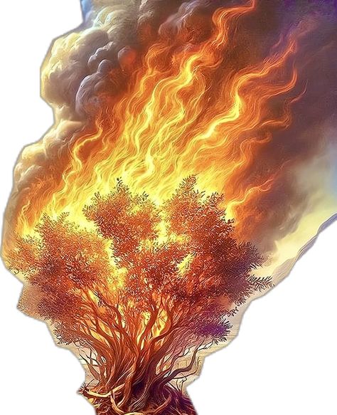 Biblical Art Drawings, Moses And The Burning Bush, The Burning Bush, Burning Bush, Christian Artwork, Biblical Art, The Burning, Bible Stories, Bible Art