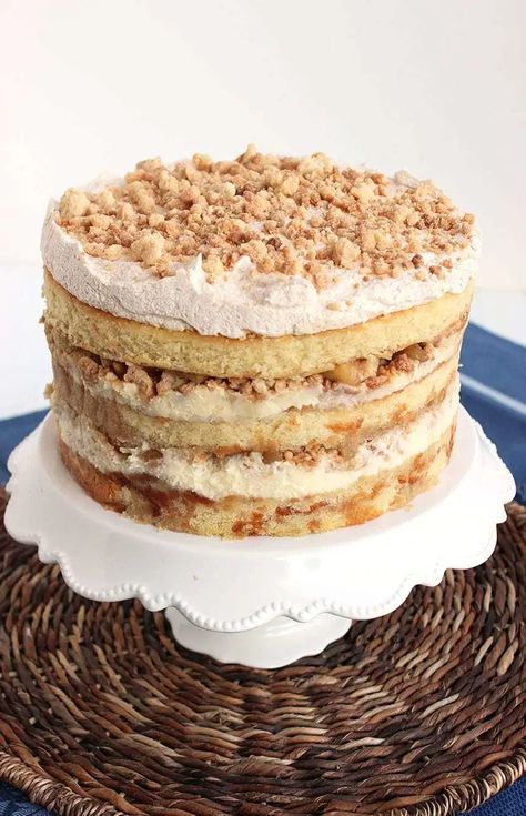 Apple Pie Layer Cake Recipe (Milk Bar Copycat) - The Suburban Soapbox Milk Bar Cake, Milk Bar Recipes, Apple Pie Cake, Cinnamon Apple Pie, Momofuku Milk Bar, Pie Cheesecake, Layer Cake Recipes, Fall Cakes, Milk Bar