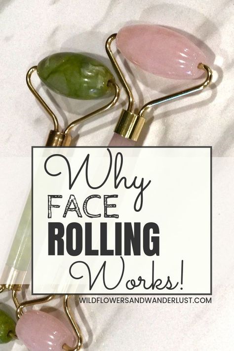 Just by adding this quick routine to your daily skincare you'll be amazed at all the benefits! WildflowersAndWanderlust.com #healthyskin #healthy #natural #lookyounger #facerolling #jaderoller #skincare Roller Jade How To Use, How To Roll Your Face, How To Jade Roll Face, How To Ice Roll Your Face, Rolling Face, Jade Rollers, Face Massage Roller, Nail Growth Tips, Jade Face Roller