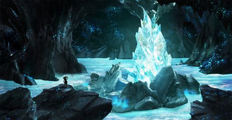 Atla Visuals, Fantasy Crystal Cave, Dr Mundo, Fantasy Crystal, Crystal Caves, Mountain Crystal, Disney Kingdom, Snow Forest, Fantasy Background