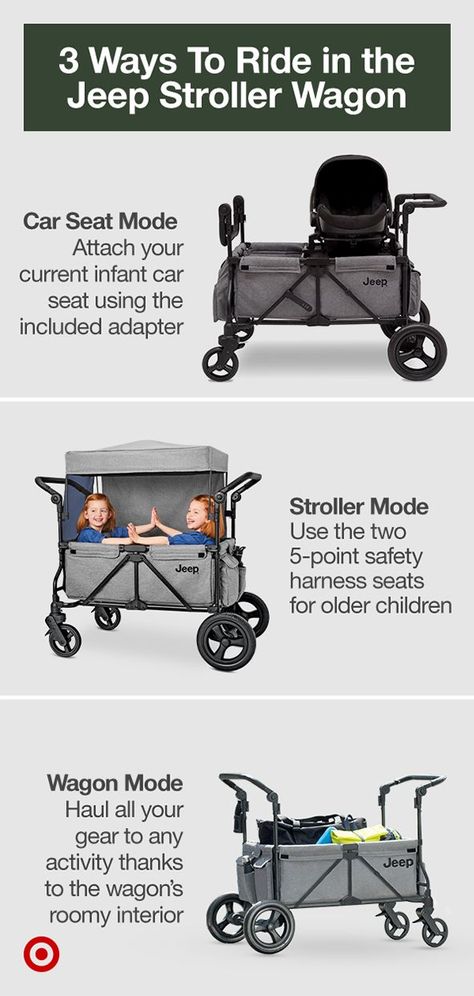 Save up to 30% on Jeep Wagon & PowerGlyde Stroller when you trade in a car seat. Walks, mini-trips or big adventures, gear up for every fun plan with convenient, advanced & durable Jeep Wagon or Stroller. Bring in your old car seat & take home a brand new Jeep item. Restrictions may apply. See store for details. Wagon Stroller, Jeep Stroller, Jeep Seats, Twin Car, Jeep Gear, Stroller Wagon, Kids Wagon, Baby Nursery Diy, New Jeep