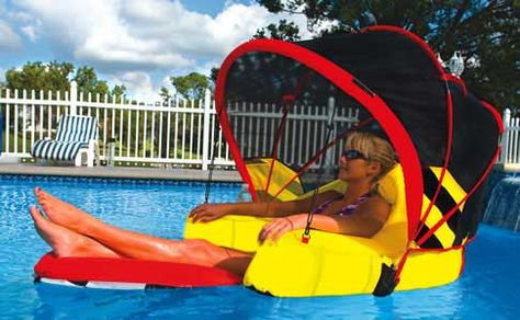 River Rafting Cabriolet Swimming Pool Lounger with Canopy #poolfloat #pooltime #pool #waterfloat #float Summer Floats, Pool Toys For Adults, Lake Essentials, Floating Lounge, Inflatable Island, Lake Toys, Lake Floats, Cool Pool Floats, Pool Floats For Adults