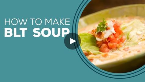 Blast from the Past: BLT Soup Recipe | I'm turning your favorite sandwich into a delicious homemade soup in this clip from a classic Paula's Home Cooking episode. Click here for my BLT Soup... | By Paula Deen | I wanna come over here,
move right over here and start the pot for our BLT soup. Now I've got a half a cup of diced bacon. And I'm gonna throw this in here. And just let it start browning. All right, we're gonna let that brown and let all that pork
fat come out of there. All right now our bacon is browning and you can see the fat
coming out of the bacon. So, you all forgive me
when you see me do this. But I'm gonna add just a couple
of tablespoons of butter. Just to make to make sure
our soup is nice and rich. All right now I'm gonna add a half a cup of chopped green onions or scall Blt Soup, Blast From The Past, Paula Deen, Homemade Soup, Forgive Me, See Me, Green Onions, Soup Recipe, Browning