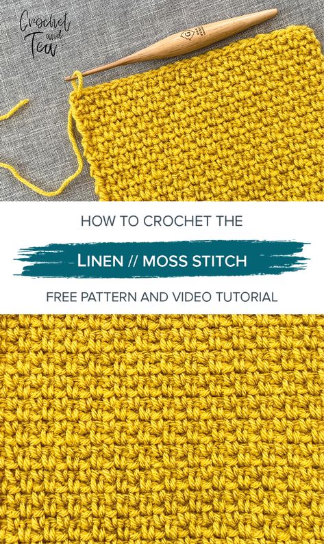 Moss Stitch Crochet Tutorial, Moss Crochet Stitch, Moss Crochet, Crochet Learning, Crochet Seed Stitch, Moss Stitch Crochet, Linen Stitch Crochet, Crochet Long Cardigan, Stitch Step By Step