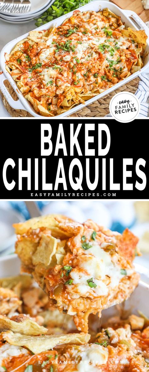 Chilaquiles With Tortilla Chips, Sheet Pan Chilaquiles, Chicken Chiliquilles, Chilaquiles With Chicken, Baked Chilaquiles Recipe, Mexican Casserole Recipes Chicken Enchilada Bake Corn Tortillas, Top Mexican Recipes, Healthy Chilaquiles Recipe, Chilliquelles Recipe Easy