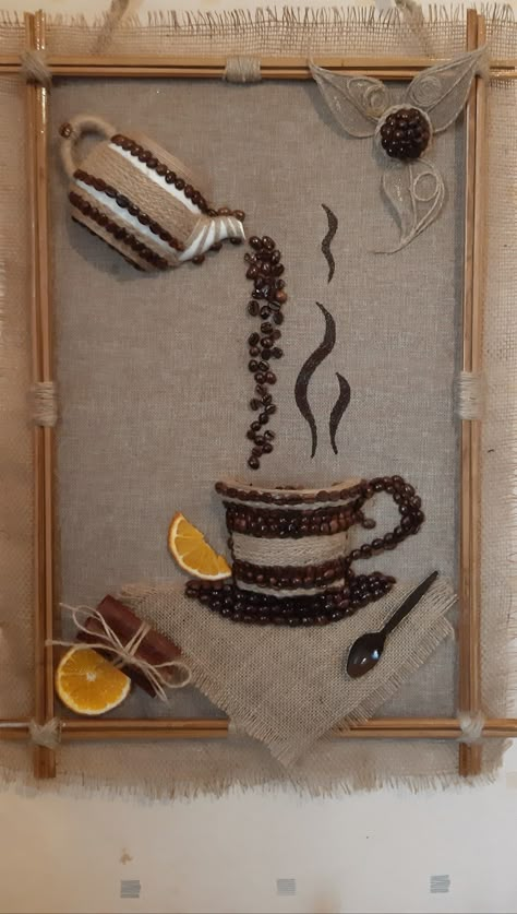 Coffee Bean Art, Diy Crafts Love, Quilling Work, Ramadan Crafts, Rope Crafts Diy, Diy Jar Crafts, Art And Craft Videos, Cafe Art, Rope Crafts