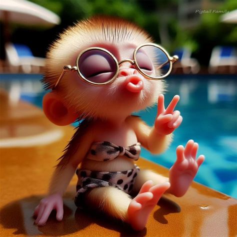 Cute Monkey Pictures, Tiny Monkey, Animal Humour, Monkey Pictures, Monkey Design, Wall Decor Crafts, Cute Fantasy Creatures, Cute Animal Clipart