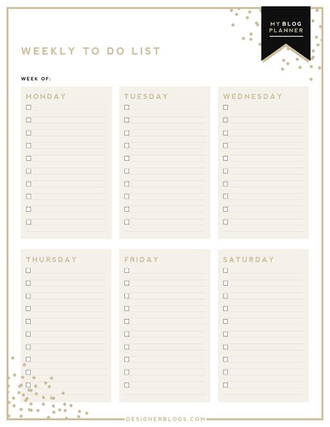 Weekly To Do List Printable | DesignerBlogs.com Planer Organisation, Stary Papier, Weekly To Do List, Penanda Buku, To Do List Printable, House Organization, To Do Planner, طابع بريدي, To Do Lists Printable