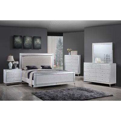 White Bedroom Set, 5 Piece Bedroom Set, Platform Bedroom Sets, Glass Dresser, White Bedroom Furniture, King Bedroom Sets, King Bedroom, Kids Bedroom Sets, Stylish Bedroom