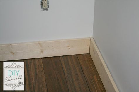 Baseboard tutorial for very simple baseboards. Also check out http://www.thejoyofmoldings.com/baseboard-110/ (would not let me add to pinterest)