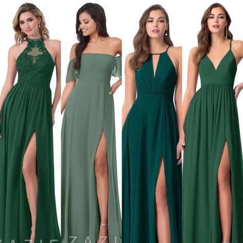 Dark Green - Sarai Eucalyptus- Nicole Pine - Alysse Dark Green - McKenna Green Bridesmaids Dresses, Bridesmaid Colors, Green Bridesmaid, Green Bridesmaid Dresses, Pine Green, Bridesmaids Dresses, Green Colors, Dark Green, Dream Wedding