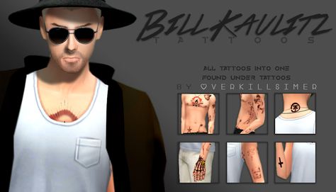 Sims 4 CC's - The Best: Bill Kaulitz Tattoos by Overkillsimmer Sims 4 Tokio Hotel, Sims 4 Tom Kaulitz, Sims 4 Cc Tokio Hotel, Tokio Hotel Sims 4 Cc, Bill Kaulitz Tattoo, Sims Baby, Cc Clothes, Bill Kaulitz, Tom Kaulitz