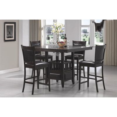 Wildon Home ® Forsan 5 Piece Dining Set & Reviews | Wayfair Dining Table Bar, Counter Height Table Sets, Blake Gray, Bar Height Dining Table, Casual Glamour, Set Meja Makan, Counter Height Chairs, Counter Height Dining Table, Kitchen Dining Table