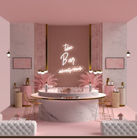 Booth Design for Beauty Co Kuwait on Behance Desain Salon Kuku, Beauty Bar Ideas, Nail Salon Interior Design, Nail Salon Interior, Beauty Room Salon, Esthetician Room Decor, Esthetics Room, Spa Room Decor, Spa Interior Design