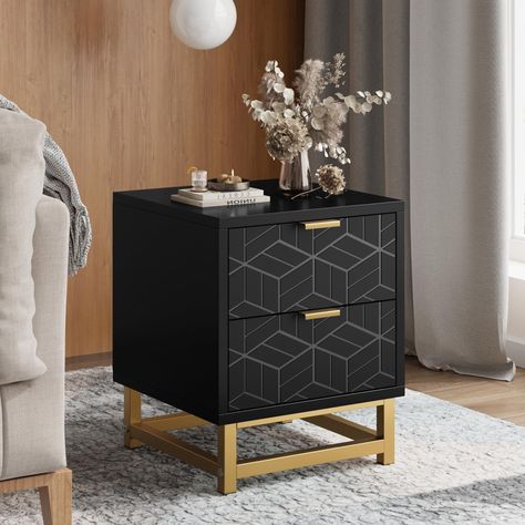 White and gold nightstand