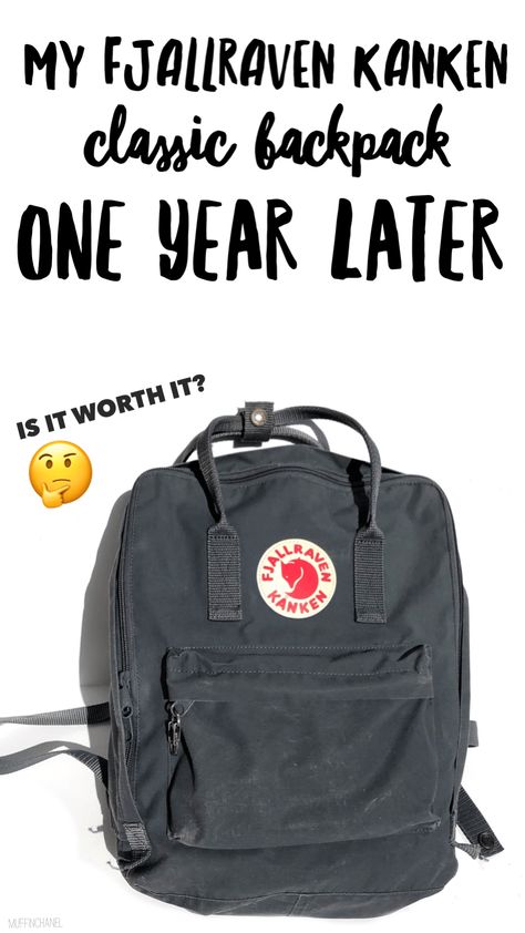 My Fjallraven Kanken Backpack - One Year Later Review - MuffinChanel Kanken Backpack Mini, Re Kanken, Backpack Fjallraven, Kanken Mini, One Year Later, Backpack Reviews, Cool Backpacks, Kanken Backpack, Fjallraven Kanken