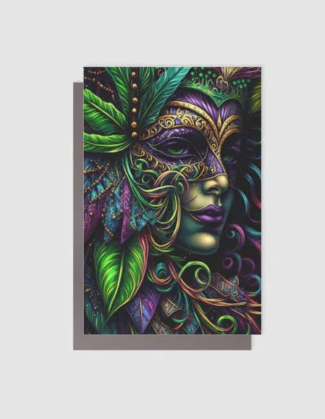 Add a touch of the vibrant and festive New Orleans Mardi Gras to your home decor with our stunning magnet featuring captivating digital abstract art. This unique masterpiece showcases a woman elegantly adorned with a dazzling Mardi Gras mask, surrounded by a mesmerizing blend of purple, green, and gold colors. Our magnet is more than just a decorative item; it's a celebration of the iconic Mardi Gras festival, a symbol of joy, revelry, and cultural richness. Order yours today. New Orleans Art Paintings, Mardi Gras Wallpaper Iphone, Mardi Gras Wallpaper, Mardi Gras Pictures, Mardi Gras Art, Mardi Gras Poster, Mardi Gras Images, Mardi Gras Background, Art Assessment