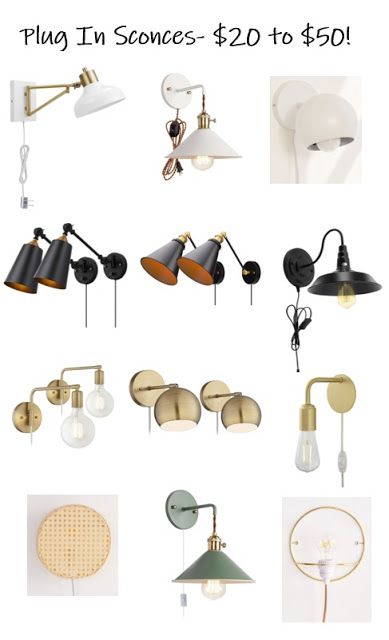 Plug In Sconces Starting at Just $20 Scones By Bed, Over Bed Sconces, Wall Sconces Plug In, Scone Lights Wall Sconces Bedroom, Plugin Wall Sconces, Plug In Sconces Next To Bed, Bedroom Sconces Bedside, Feng Shui Bedroom Ideas, Bedroom Sconces