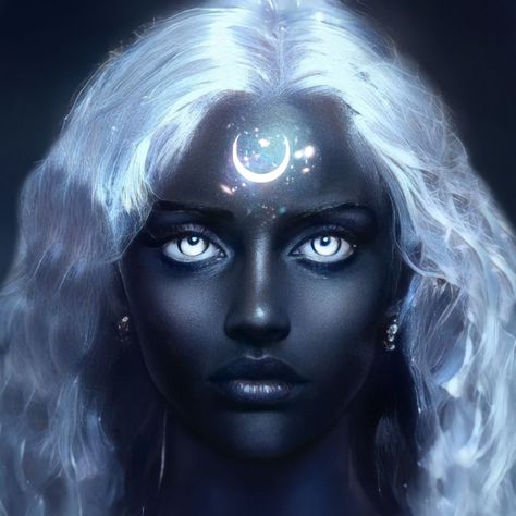 Greek goddess Nyx Goddess Of Witches, Lunar Goddess Art, Artbreeder Goddess, Nyx Fanart Goddess, Space Goddess Aesthetic, Goddess Of Night Aesthetic, Melinoe Goddess Art, Celestial Goddess Aesthetic, Nyx Goddess Makeup