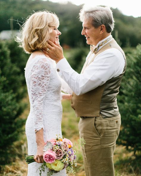 Older Couple Wedding, Anniversary Portraits, Vow Renewal Dress, Arboretum Wedding, Older Couple, Second Wedding Dresses, Tender Moments, Garden Wedding Dresses, Surprise Wedding