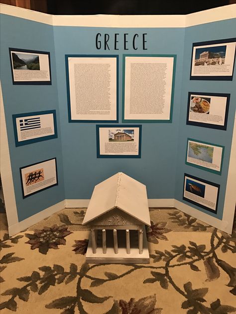 8th grade/Middle School project: Greece and Parthenon model. Greek Projects For School, Greece School Project Ideas, History Models Project, Ancient Greece Olympics, History Fair Projects, Ancient Greece Projects, Greece Project, Greek Parthenon, Easy Science Fair Projects