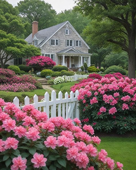 12 Best Shrubs For New England Front Yard Landscaping New England, New England Exterior Paint Colors, New England Garden Ideas, New England Gardens, New England Landscaping Front Yard, Colonial Landscaping Front Yards, Cottage Landscaping Front Yard, New England Landscaping, Nantucket Landscaping