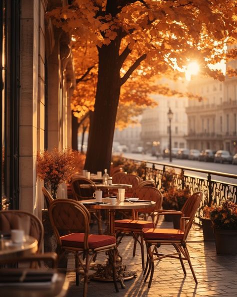 What if... on autumn Sundays, golden hour brought a special calm to Parisian cafés? ☕️ 🍂 by @whatifparis.ai | Instagram Paris Autumn, Paris In Autumn, French Aesthetic, Fall Mood Board, Elegant Wall Art, Vacation Inspiration, Paris Cafe, Autumn Scenes, Christmas Feeling