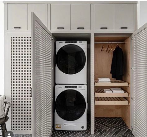 Rooms Makeover, Unfinished Basement Laundry, Basement Laundry Room Ideas, Laundry Combo, Small Laundry Space, Room Organizers, Laundry Renovation, Laundry Cupboard, Garage Laundry Rooms