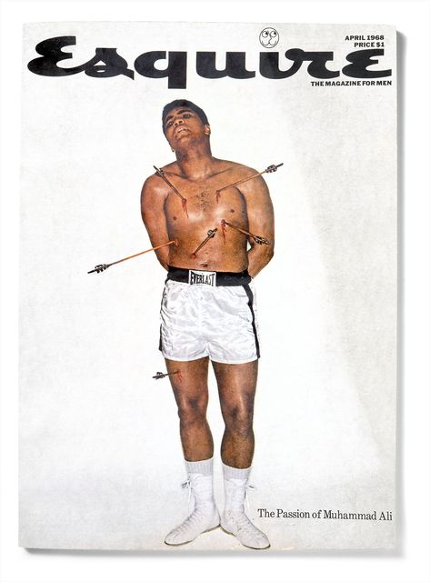 The Passion of Muhammad Ali Esquire Poster Designed by George Lois  https://www.esquire.com/entertainment/g2388/carl-fischer-covers-1015/ Esquire Magazine Cover, Esquire Cover, Vanity Fair Covers, Magazine Front Cover, محمد علي, 잡지 레이아웃, Mohamed Ali, Muhammed Ali, Korean Magazine