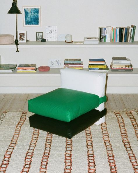 KASSL Editions on Instagram: “The Pillow Sofa by Muller Van Severen for KASSL Editions. “The leftover Limonta fabric was the start of the design process. The way the…” Muller Van Severen, Pillow Chair, Living Space Decor, Ratchet Straps, Black Sky, Wales Bonner, The Pillow, Chaise Design, Pillow Sofa