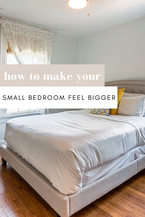 Making A Small Bedroom Look Larger, Simple Bedroom Decor Small Spaces, How To Make Small Bedroom Look Bigger, Tiny Double Bedroom Ideas, Small Bedroom Minimalist, Color For Small Bedroom, Small Space Bedroom Ideas For Couples, Make Small Bedroom Look Larger, Bedroom Ideas For Small Rooms For Adults