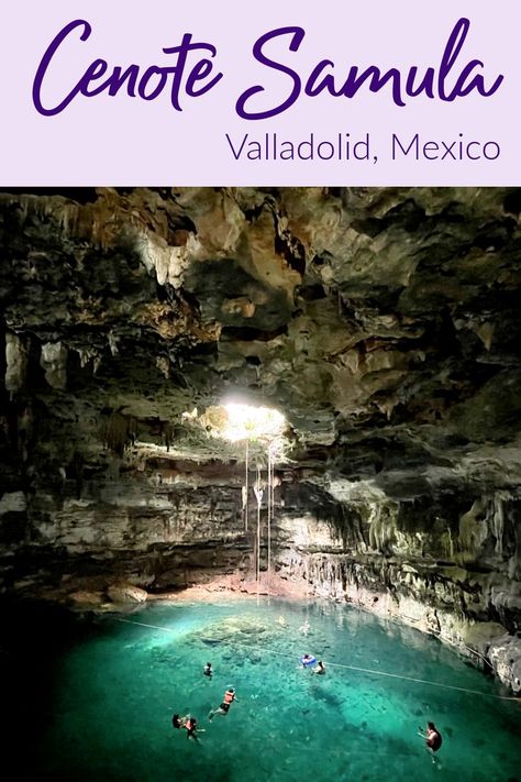 Our visit to Cenote Samula, Valladolid, Mexico. #valladolid #valladolidmexico #cenotesamula #cenotesamulavalladolid #cenotesamulamexico #mexicocenotes #cenotes #yucatan #mayanriviera #yucatanmexico Cenotes Yucatan, Valladolid Mexico, Yucatan Mexico, Mexico Travel, Vacation Ideas, Places To Travel, Places To Go, Camping, Travel