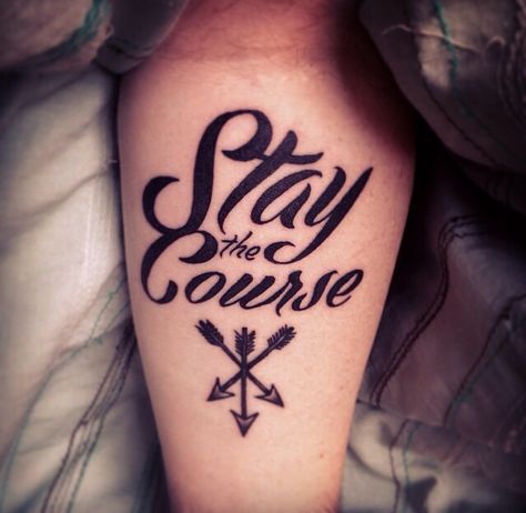 Stay the Course Blue Line Tattoo, Wing Neck Tattoo, Boss Tattoo, Nautical Tattoo Sleeve, Stay The Course, Clay Cross, Celtic Tattoo, Nautical Tattoo, Writing Tattoos