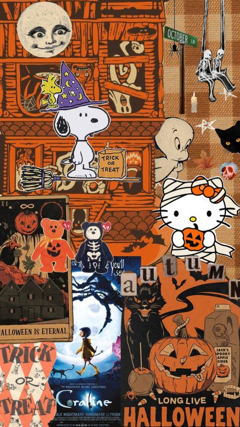 A halloween wallpaper collage with all of your favorite things Wallpaper Collage, Halloween Wallpaper, Spooky Season, Favorite Things, Collage, Halloween