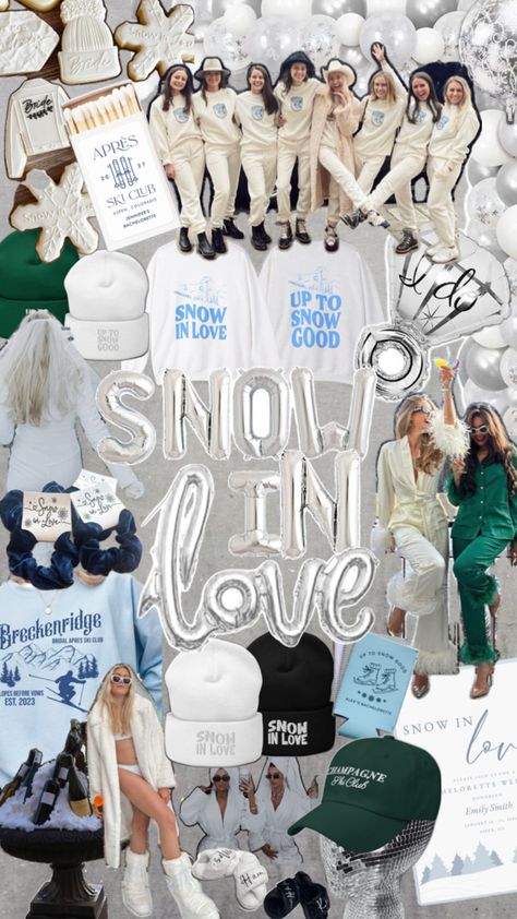 Snow In Love Bachelorette, Apres Ski Bachelorette, Winter Bachelorette Party, Bach Themes, Ski Bachelorette, Snow In Love, Winter Bachelorette, Bachelorette Party Planner, Head Warmers