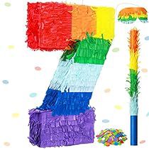 3 Pinata, Number Pinata, Fiesta Party Decor, Pinata Stick, Funny Party Games, Fiesta Party Decorations, Numbers For Kids, Rainbow Birthday Party, Corrugated Paper